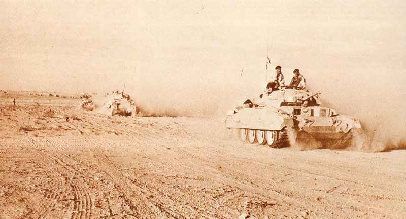 Crusader Mk I (with 2-pounder gun) tanks in North Africa
