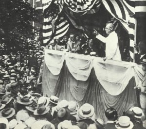 Woodrow Wilson is speaking in Philadelphia