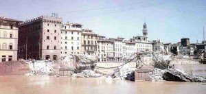 destroyed Arno bridge at Florence