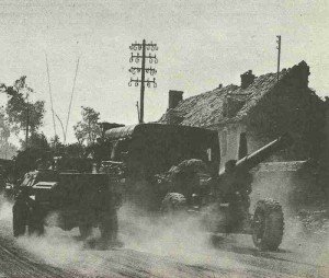 Canadian artillery at Falaise.