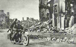 German motorcycle messangers in Normandy