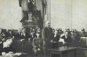 Field Marshal Erwin von Witzleben at the hearing at the People's Court