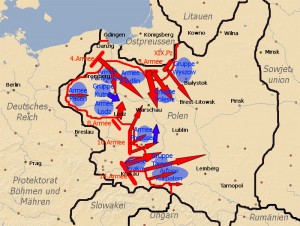 Map from the campaign in Poland from September 8 to September 15. 