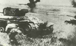 KV-1 tanks in battle with SS division Wiking