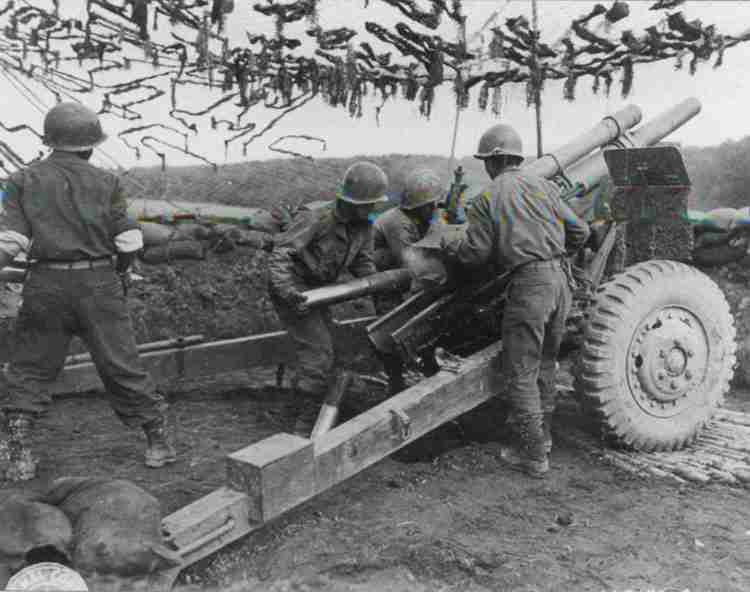 M2 105mm howitzer firing