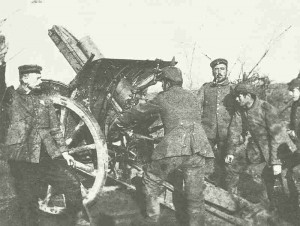 German 15-cm howitzer at Ypres