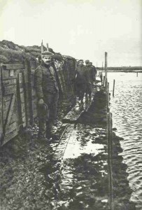 Flooded German trenches at the Yser