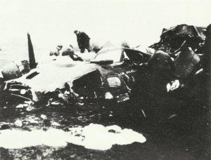 Pile of rubble of a downed B-17