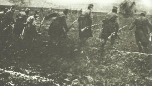 Serb infantry attacking