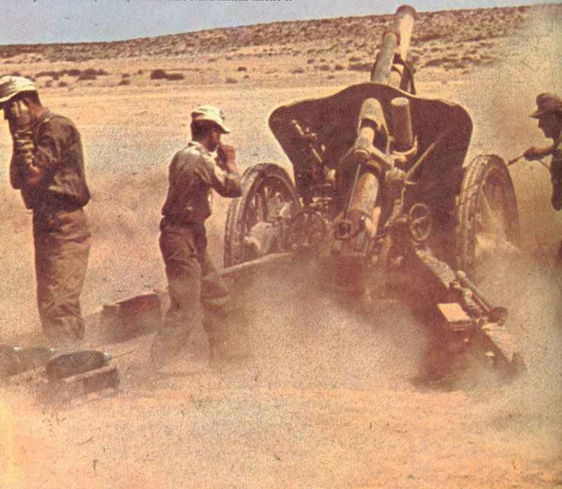 Field gun of Rommel's Army Group Africa in action