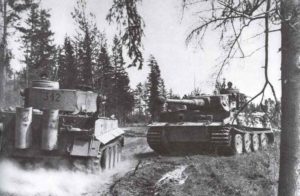 In the forests of the middle eastern front meet two German Tiger tanks.
