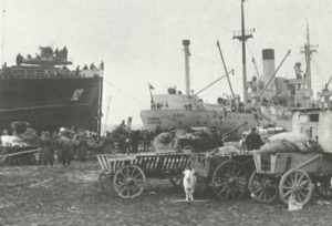 Loading of evacuation vessels in East Germany