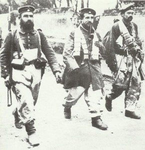 German infantry dressed for the trenches