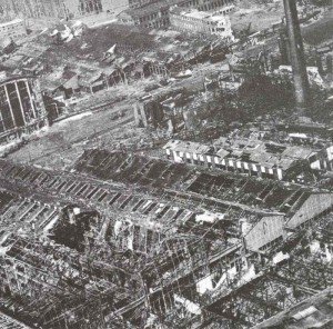destroyed Krupp armaments works in Essen