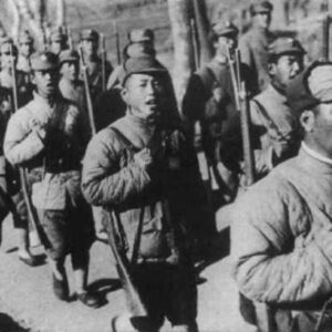 column of Chinese soldiers