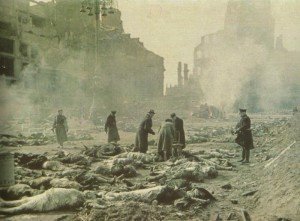 Burning bodies of Dresden victims