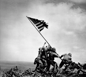 Flag rising Mt. Suribachi