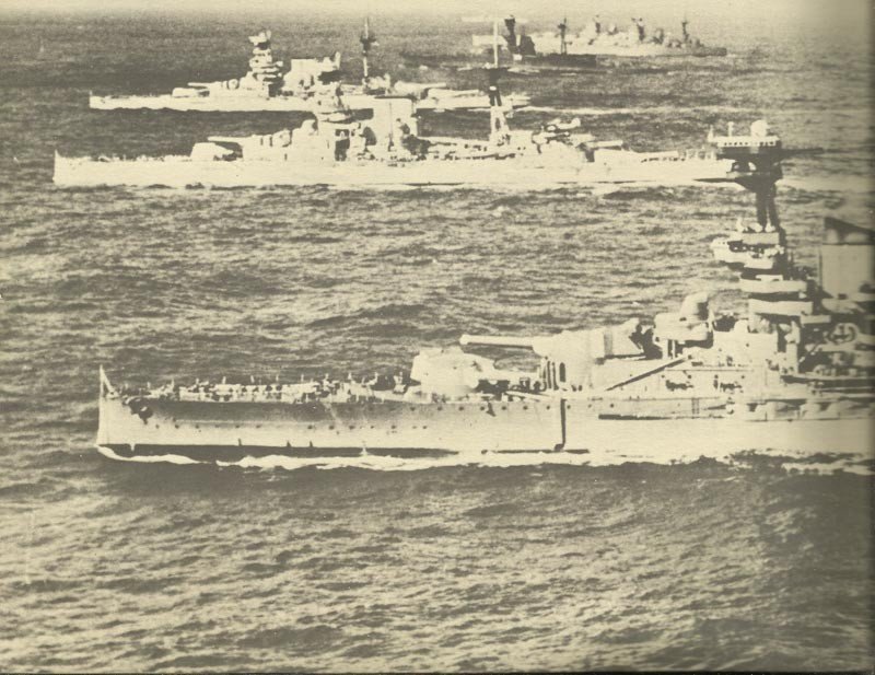 Six British battleships of the Home Fleet and the Mediterranean Fleet