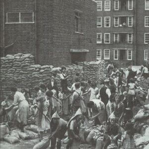 children filling sandbags