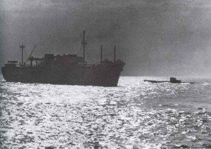 U-boat has stopped a Allied cargo ship
