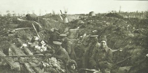 British troops man a fairly basic frontline trench