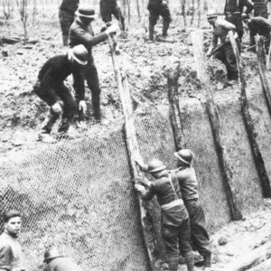 French soldiers building anti-tank ditch