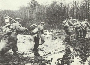 Advancing German troops