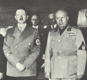 Hitler and Mussolini at the Munich Conference