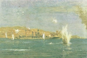 Battleship 'Queen Elizabeth' bombarded Turkish forts