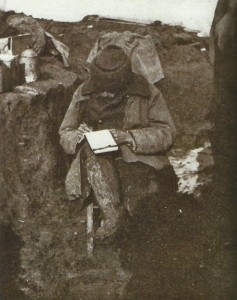 Writing letter in the trenches