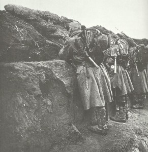 Austr-Hungarian soldiers man the firestep 