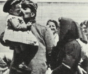 Italian soldier farewell to family