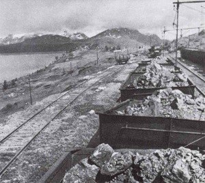 iron-ore railway at the Rombaks Fjord near Narvik