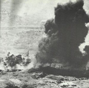 Flamethrower action on Okinawa