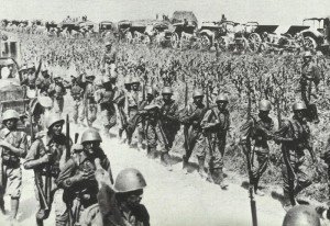 Italian troops at the French Alpine frontier