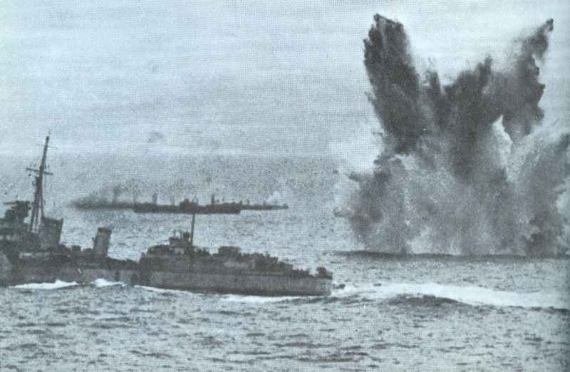 Narrow missed hit on a Allied destroyer
