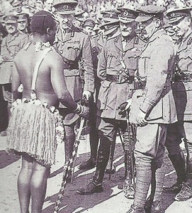 South African officers and soldiers at a folkloric presentation