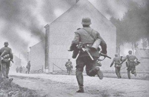 ^German soldiers take a French village.