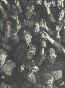 Cheering German soldiers 