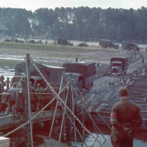 motorcade is crossing a bridge