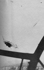 a Hawker Hurricane as it was shot down