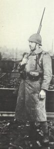 A French Guardsman with the new Adrian Steel Helmet.