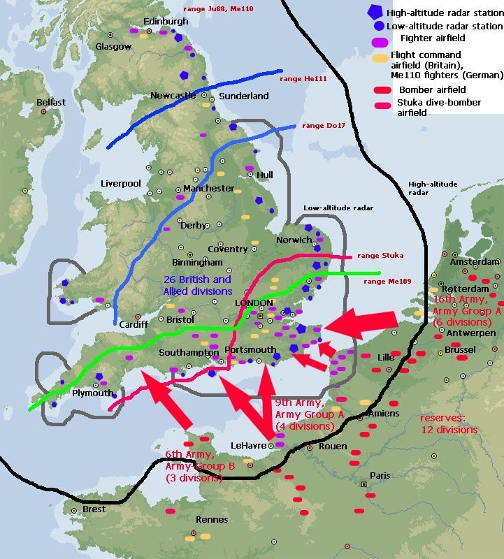 Map from the Battle of Britain