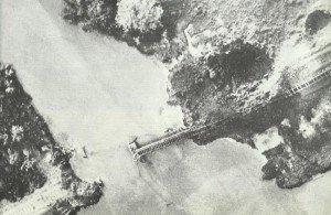 destroyed railway bridge in Burma