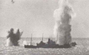  coastal convoy under fire from German cross-Channel guns