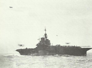 Illustrious surrounded by Swordfishs