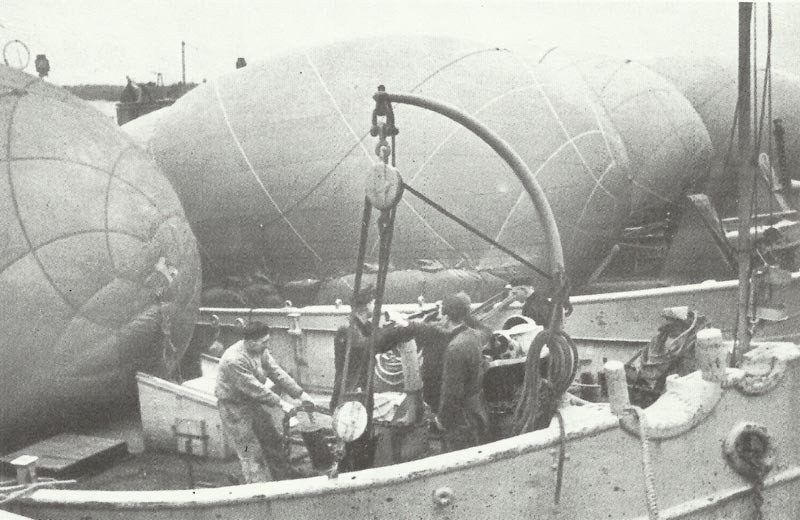 Barrage balloons and anti-aircraft guns