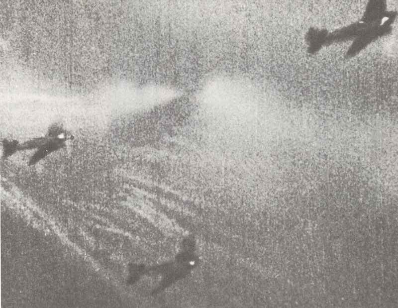 Picture from the gun control camera of a Hawker Hurricane