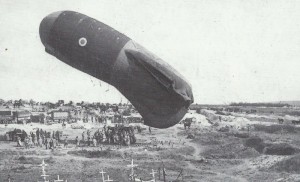 British observation balloon is lowered 