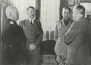 Mussolini, Hitler, Ciano and Ribbentrop 